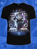 Футболка мужская &quot;DJ Cat (Светится в темноте и ультрафиолете) NEW!&quot;