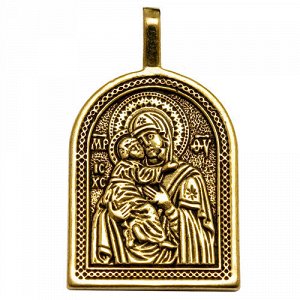 Икона-подвеска Владимирская икона Божией матери, латунь