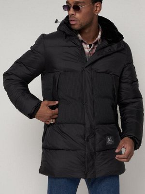 Куртка зимняя мужская классическая черного цвета 93629Ch