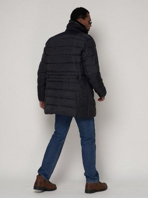 Куртка зимняя мужская классическая темно-синего цвета 92962TS