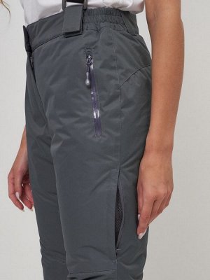 Полукомбинезон брюки горнолыжные женские темно-серого цвета 55221TC