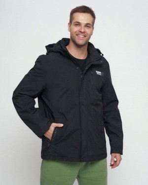 Куртка спортивная мужская большого размера черного цвета 88676Ch