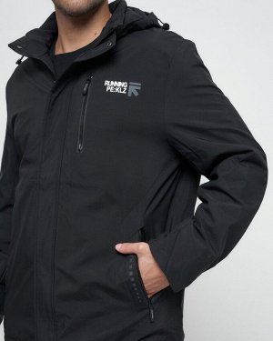 Куртка спортивная мужская большого размера черного цвета 88676Ch