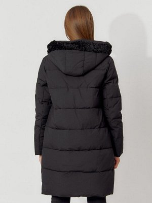 MTFORCE Пальто утепленное с капюшоном зимнее женское  черного цвета 442197Ch