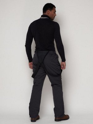 Полукомбинезон брюки горнолыжные мужские черного цвета 2284Ch