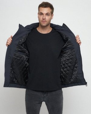 Куртка спортивная мужская на резинке большого размера темно-серого цвета 88657TC