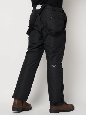 Полукомбинезон брюки горнолыжные мужские черного цвета 66414Ch