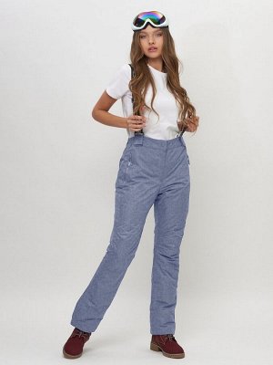 Полукомбинезон брюки горнолыжные женские серого цвета 55223Sr