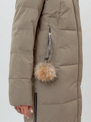 MTFORCE Пальто утепленное женское зимние бежевого цвета 112132B