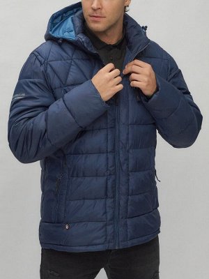 MTFORCE Куртка спортивная мужская с капюшоном темно-синего цвета 62187TS