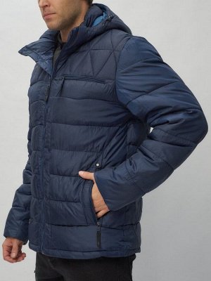 MTFORCE Куртка спортивная мужская с капюшоном темно-синего цвета 62187TS