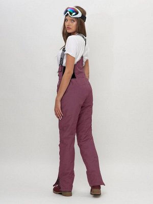 MTFORCE Полукомбинезон брюки горнолыжные женские бордового цвета 66789Bo