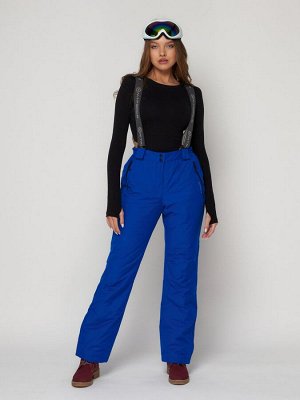 Полукомбинезон брюки горнолыжные женские синего цвета 2221S
