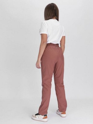 Утепленные спортивные брюки женские коричневого цвета 88149K