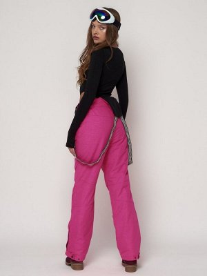 Полукомбинезон брюки горнолыжные женские малинового цвета 2221M