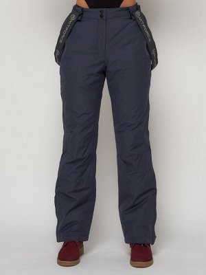 Полукомбинезон брюки горнолыжные женские темно-серого цвета 2221TC