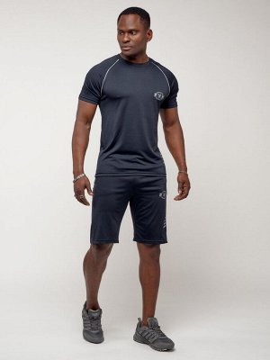 Спортивный костюм летний мужской темно-синего цвета 2225TS