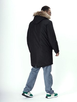MTFORCE Парка мужская зимняя с мехом черного цвета 2223Ch