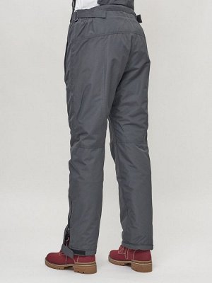 Полукомбинезон брюки горнолыжные женские big size темно-серого цвета 66413TC
