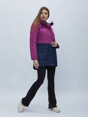 Парка женская с капюшоном фиолетового цвета 551991F