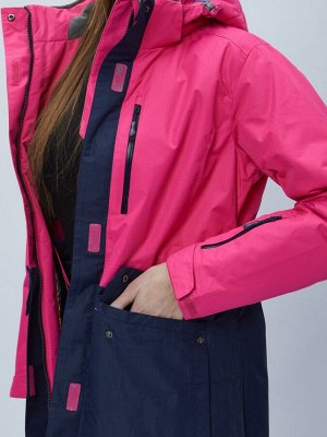 Парка женская с капюшоном розового цвета 551991R