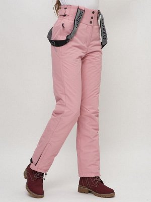 Полукомбинезон брюки горнолыжные женские розового цвета 66215R