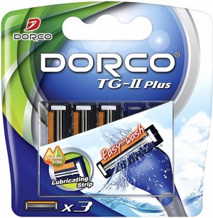 Dorco TG-II Plus New (3 кассеты), 2-лезв.кассеты, увл.полоска, открыт.архитектура, крепление SLALOM