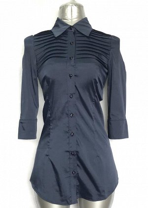 Блуза темно-синяя с поясом