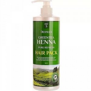 DEOPROCE green tea henna pure refresh hair pack Маска для волос с зелёным чаем и хной 1000 мл