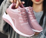 Женские кроссовки на платформе, цвет розовый