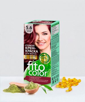 Стойкая крем-краска для волос серии Fito Сolor, тон 5.6 красное дерево