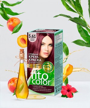 Cтойкая крем-краска для волос серии Fito Сolor, тон 5.61 спелая вишня