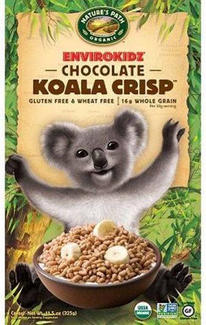 Koala Crisp™ Cereal Органические хрустящие рисовые подушечки с молочным шоколадом 325 гр 1*12