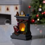 Светодиодная фигура «Камин» 13 ? 9 ? 6 см, полистоун, батарейки АААх2 (не в комплекте), свечение тёплое белое