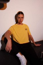 DeFactoFit Crop Crew Neck Sportsman Футболка с короткими рукавами из 100% хлопка