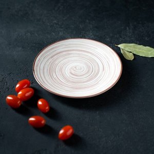 Тарелка керамическая обеденная «Искушение», d=22 см, цвет бежевый