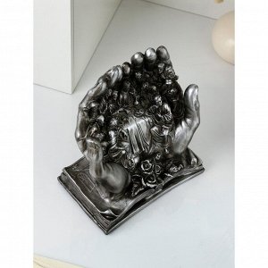 Подставка для мелочей "Руки", полистоун, 35 см, серебро, Иран, 1 сорт