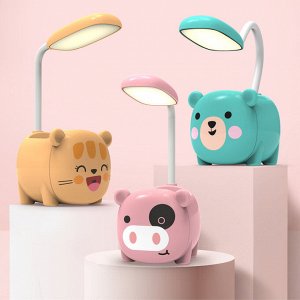 LED Лампа светодиодная настольная зверюшки, с органайзером и аккумуляторной батарее