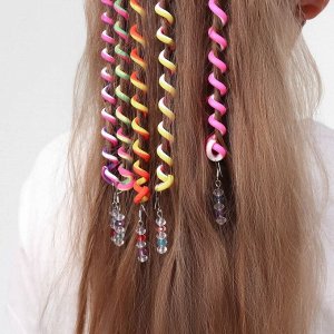 Декор для волос, спираль, 25 см, цвет МИКС
