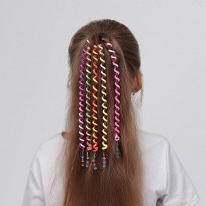 Декор для волос, спираль 1 шт, 25 см, цвет МИКС