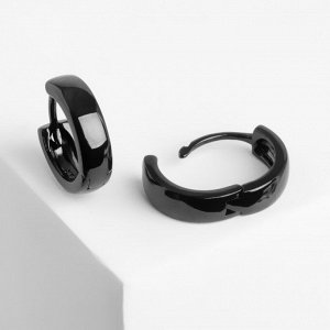 Серьги-кольца "Нео", d=1,4см, цвет чёрный