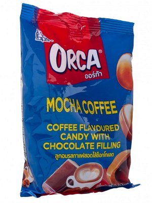 Конфета карамельная Boonprasert "Orca" Mocha Coffee со вкусом кофе шоколадной начинкой, м/уп 140г