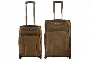 Комплект чемоданов 2в1 Alezar Premium 2 - brown (M+S)