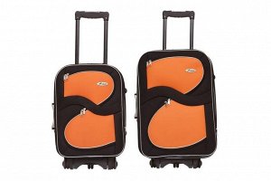 Комплект чемоданов 2в1 Alezar Classic - black & orange (M+S)