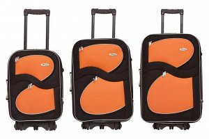 Комплект чемоданов 3в1 Alezar Classic - black & orange (L+M+S)