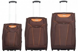 Комплект чемоданов 3в1 Alezar Style - brown (L+M+S)