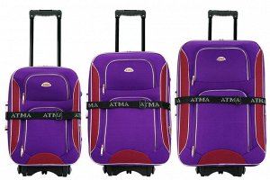 Комплект чемоданов 3в1 Atma Tour - Lilac &  Red (L+M+S)