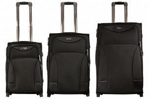 Комплект чемоданов 3в1 Alezar Premium 2 - black (L+M+S)