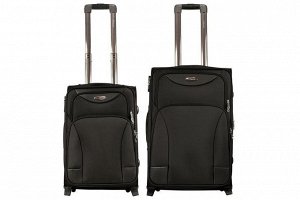 Комплект чемоданов 2в1 Alezar Premium 2 - black (M+S)
