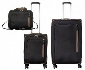 Комплект чемоданов 3в1 Monopol Maui - black (L+M+Сумка)